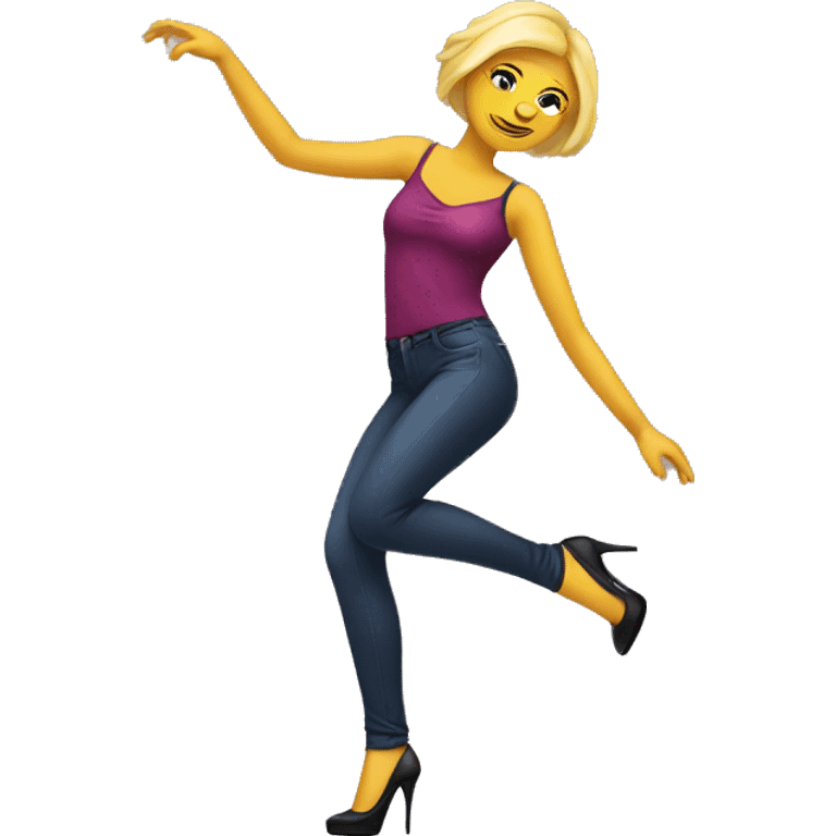 Club dancing girl with long heels on emoji