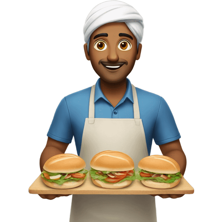 Indian man making sandwiches  emoji