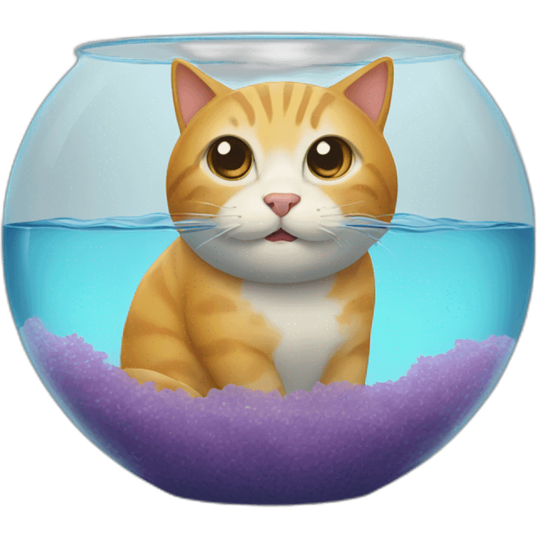 Cat in a fish bowl emoji