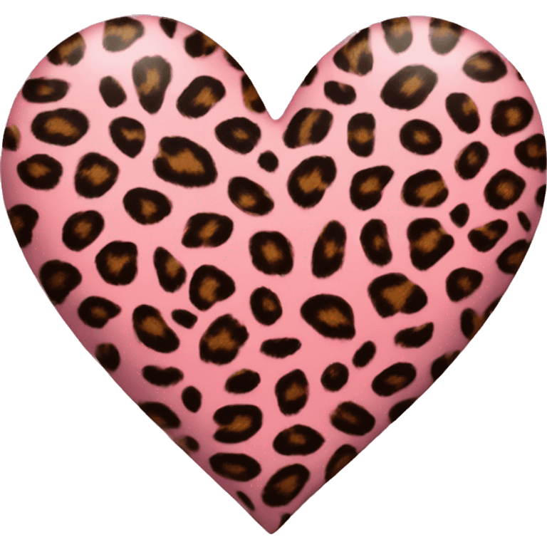 Leopard print heart pink emoji