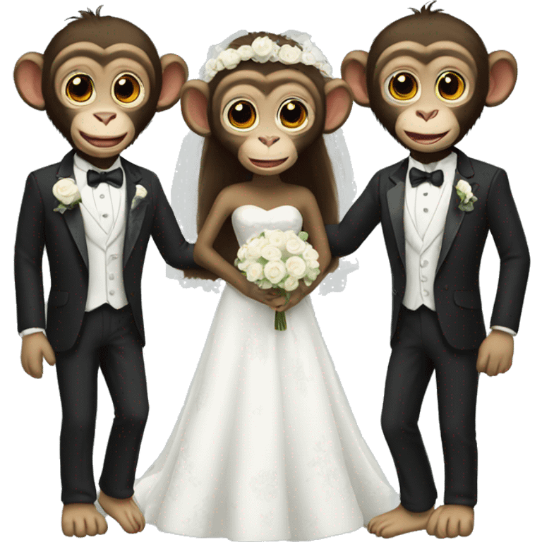 Monkeys getting married  emoji