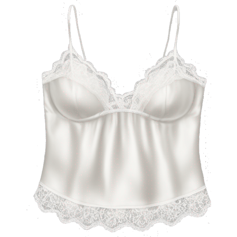 Realistic isolated white lace silk camisole.  emoji