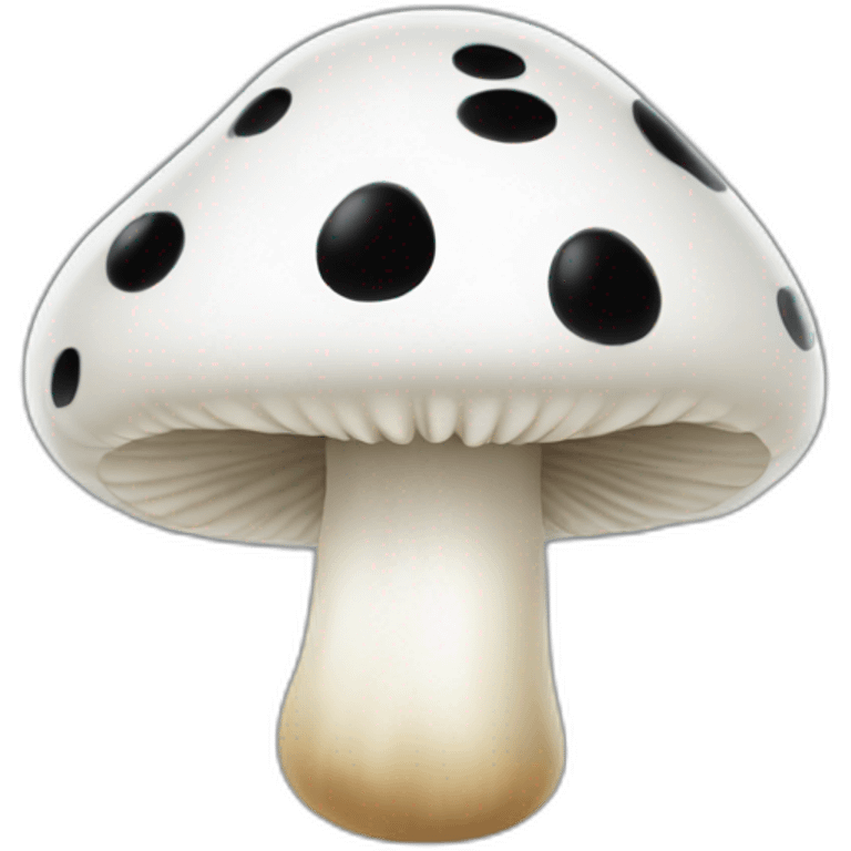 white mushroom with black dots emoji