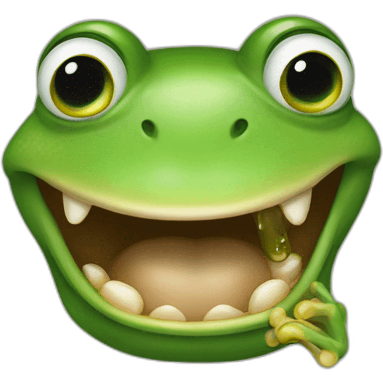 Frog bites trump emoji