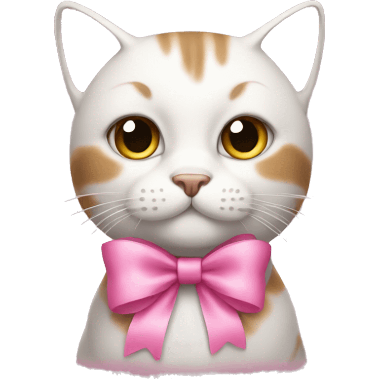 Cat with pink bows  emoji