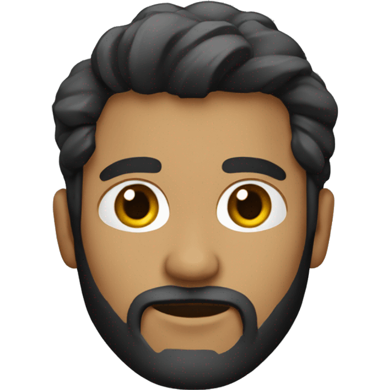 Persona senza capelli con barba nera emoji