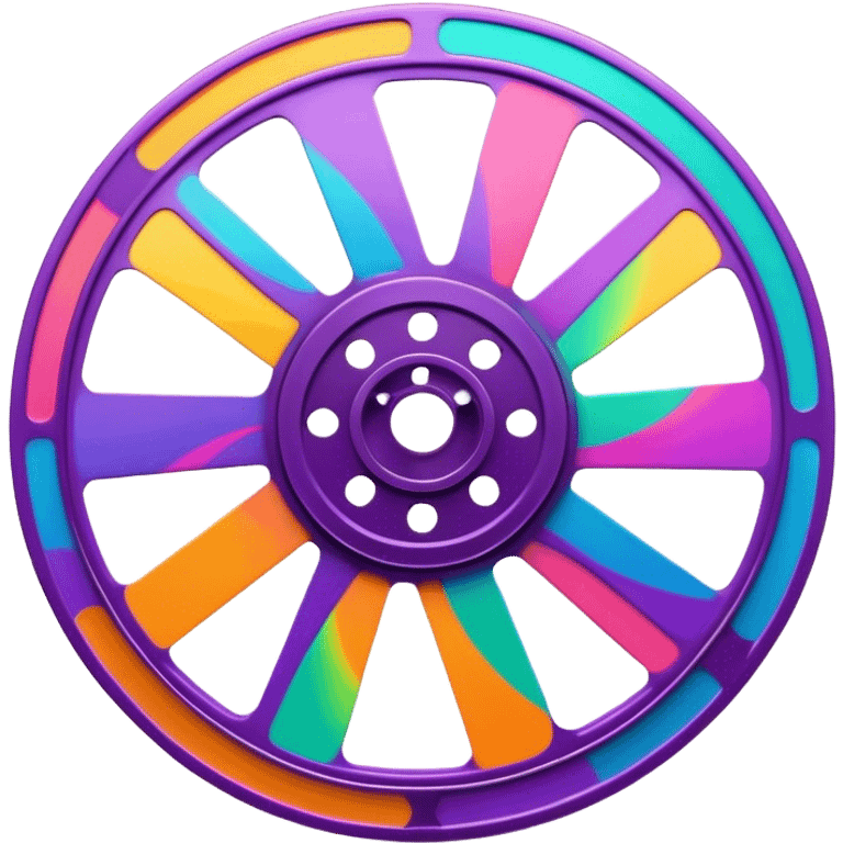 Psychedelic colored film reel emoji