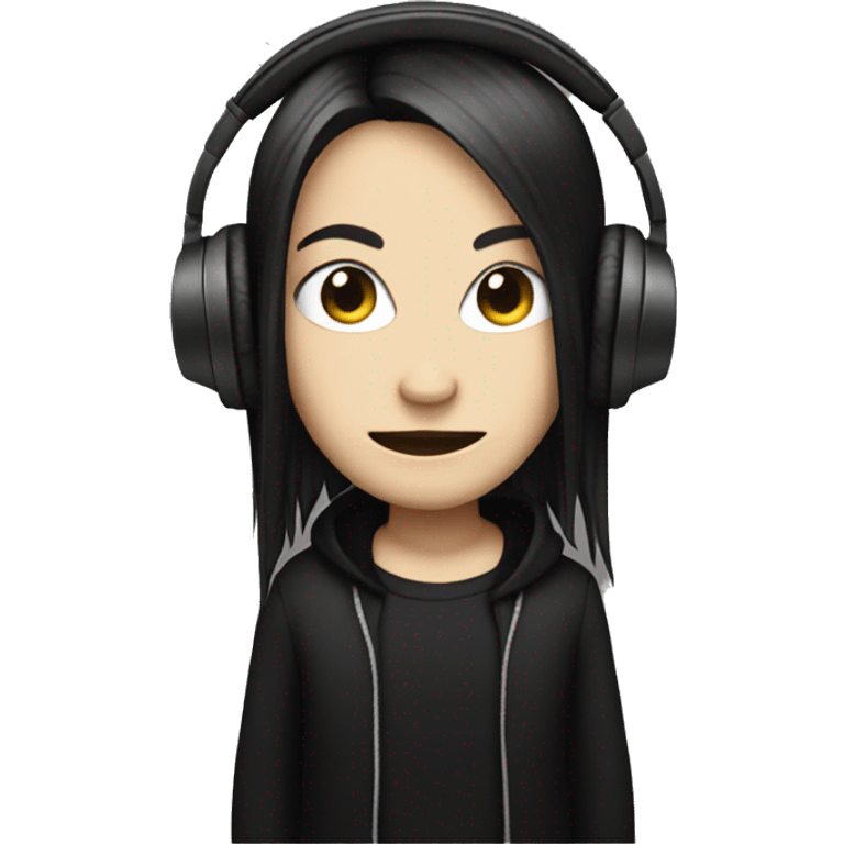 goth with headphones emoji