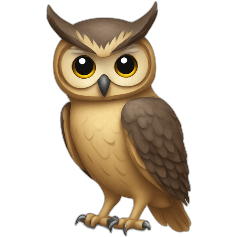 owl holding a cut emoji