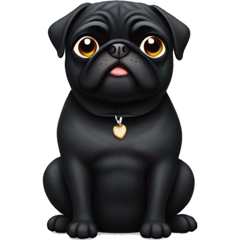 Fat black pug emoji