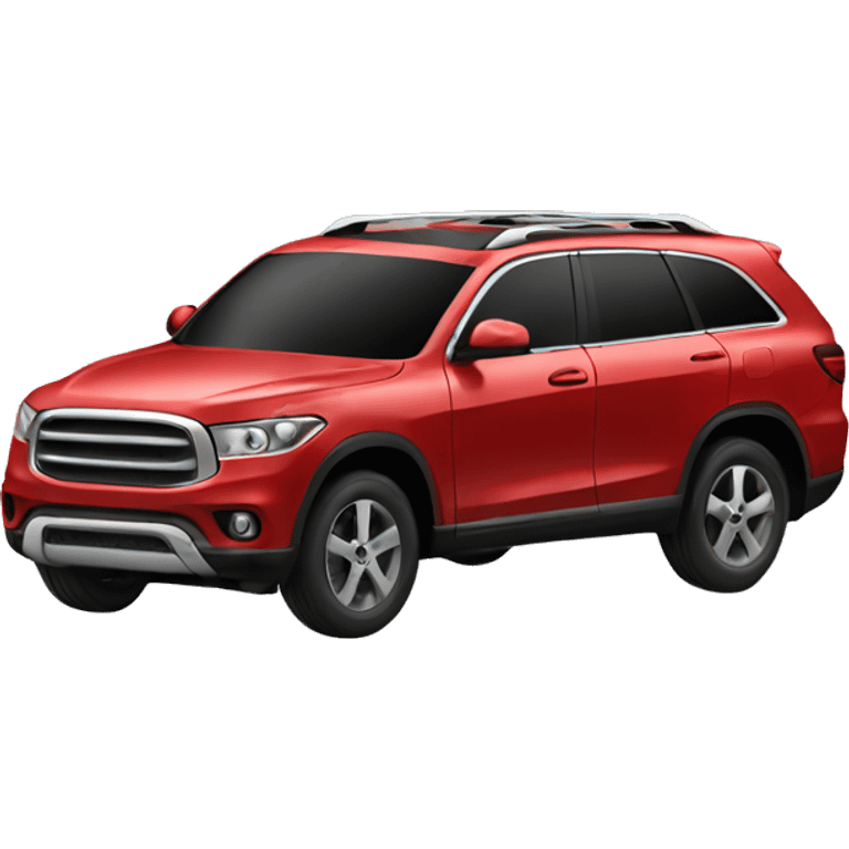 Red suv with roof rack emoji