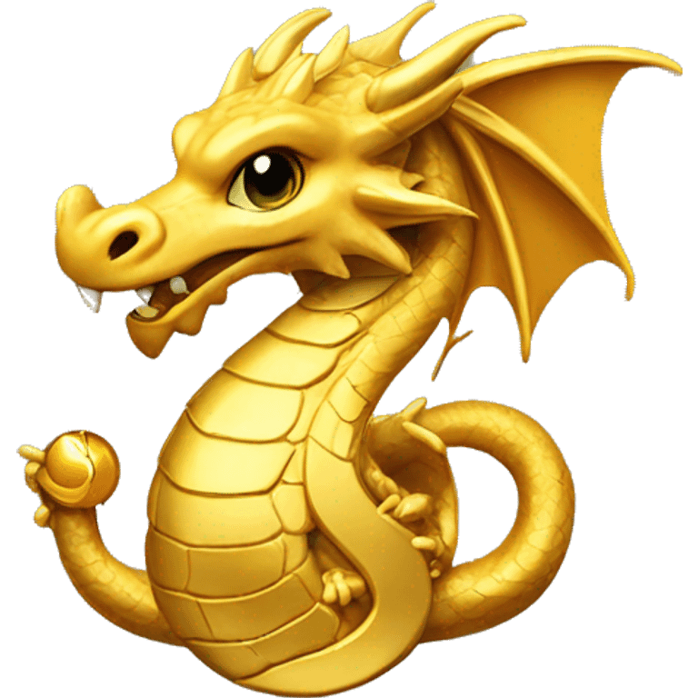 create an emoji of a dragon with a gold coin tagged GG3 emoji