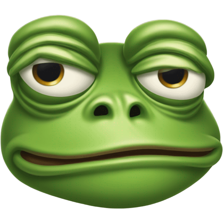 Make a Pepe frog with his tongue out tripping emoji