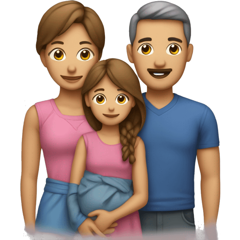 familia de papa, mama y 2 niños y 1 nia emoji