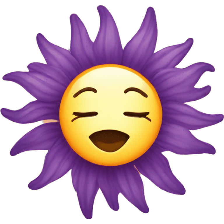 Sun with a kiss on top emoji