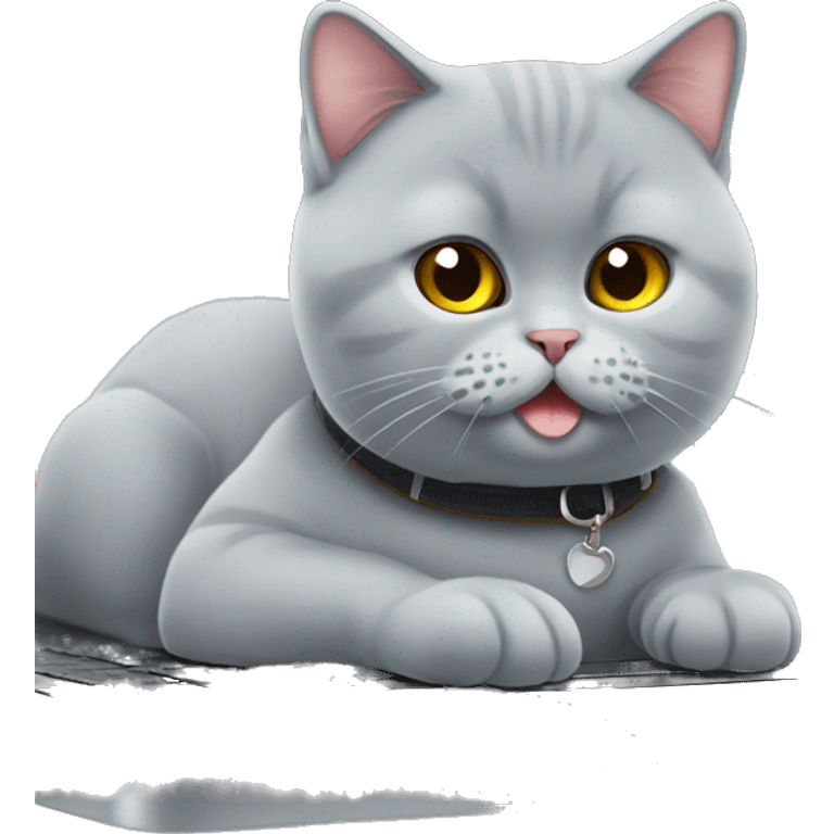 british shorthair cat trading on laptop emoji