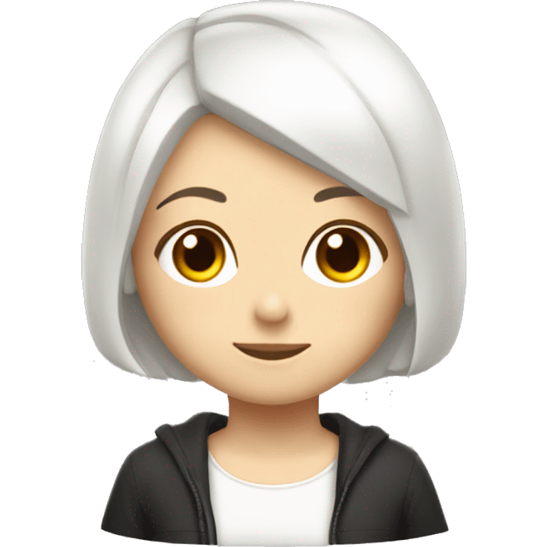 white Subaru XV  with a short haired brunette girl sitting inside  emoji