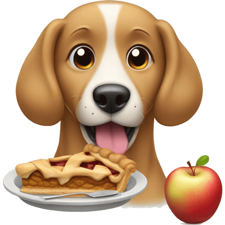 Dog eating apple pie emoji