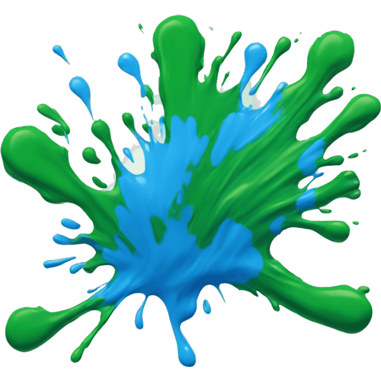 green or blue paint splash emoji