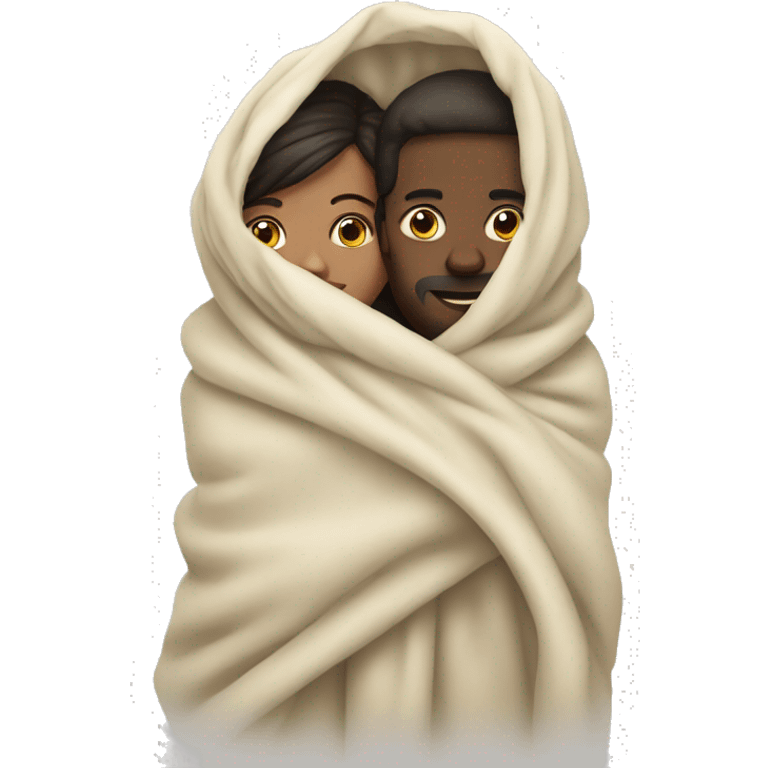 two people wrapped in a blanket emoji