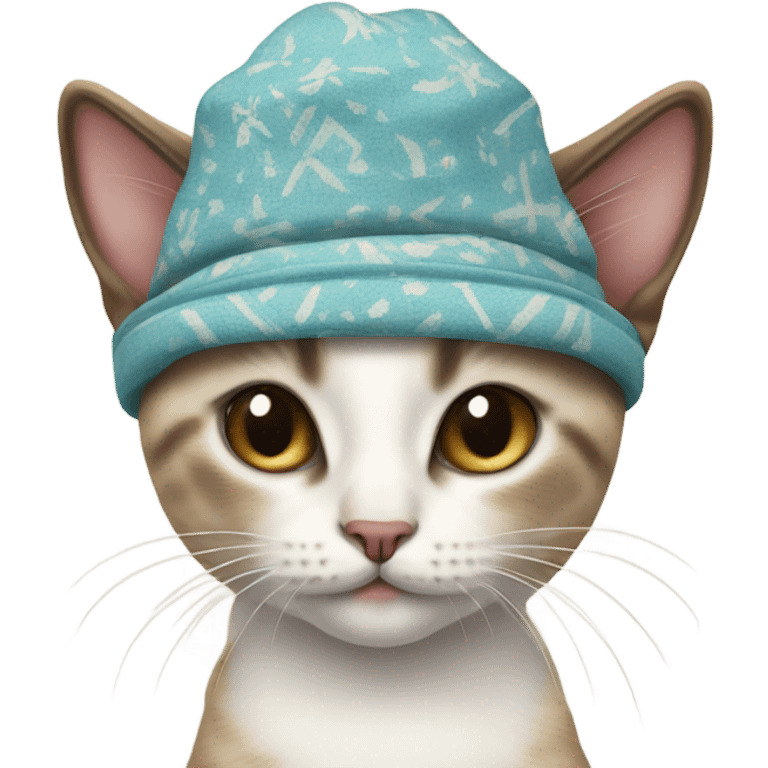 Kitten wearing Siamese hat emoji