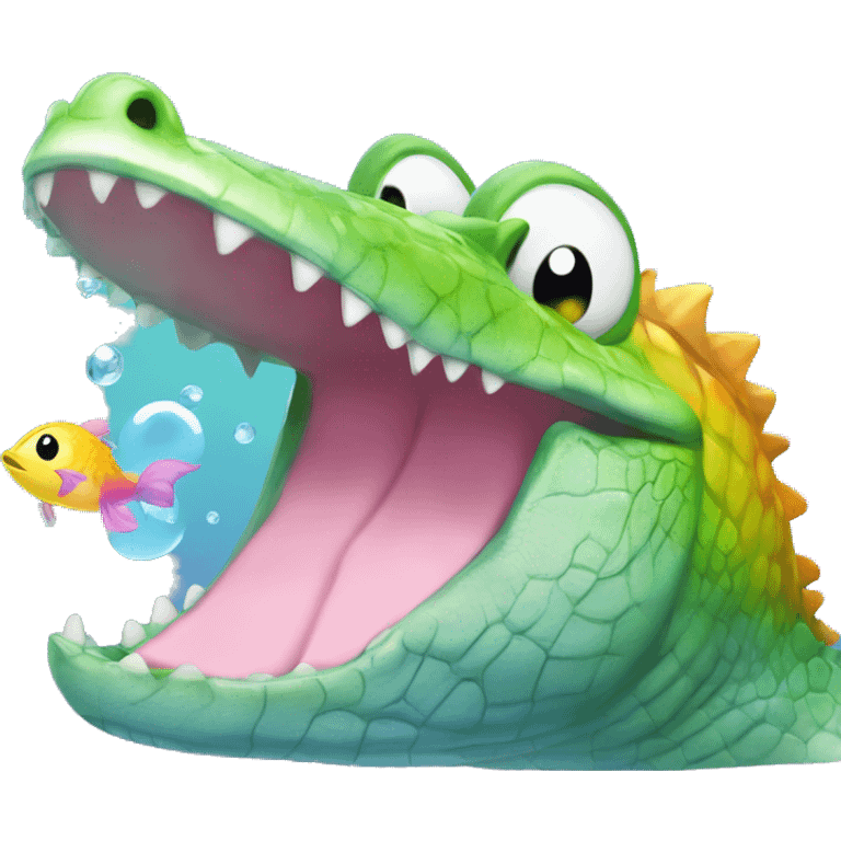 Rainbow baby crocodile emoji dazzled with adopt me cute fish emoji  emoji