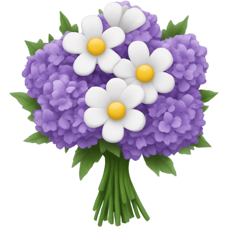 white and purple flower bouquet emoji