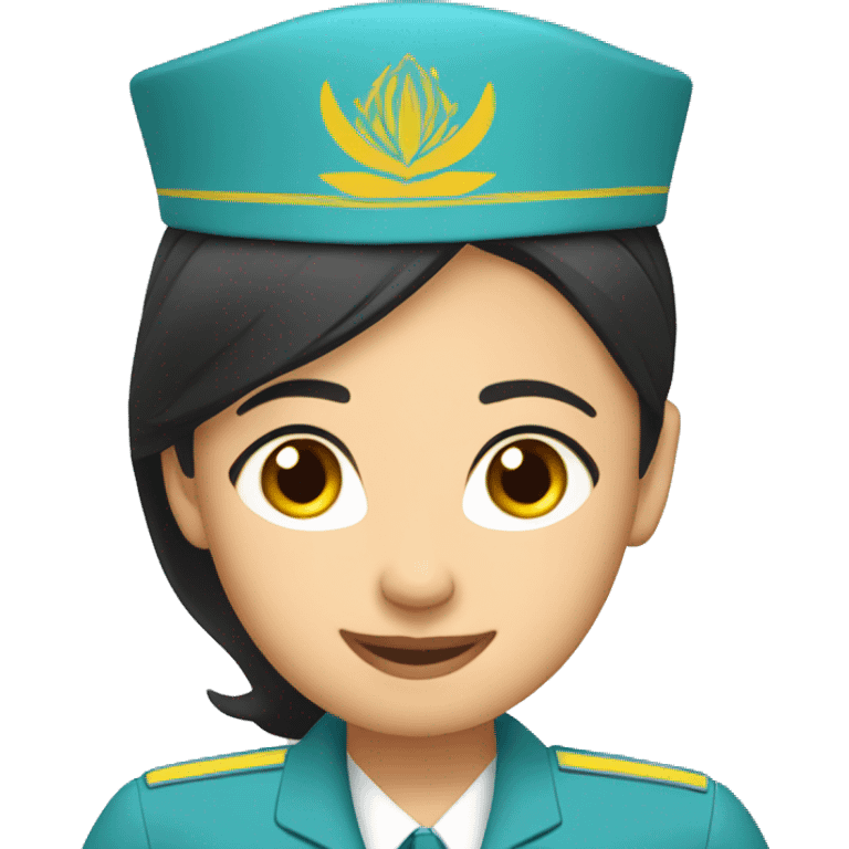 Kazakh asian flight attendant  emoji