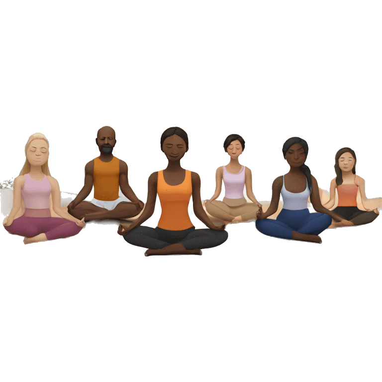 “Capture a serene sunrise yoga session outdoors, showcasing diverse participants in peaceful poses, embodying harmony with nature.” emoji