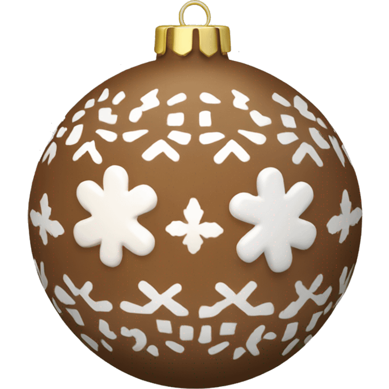 brown christmas ornament with winter pattern emoji