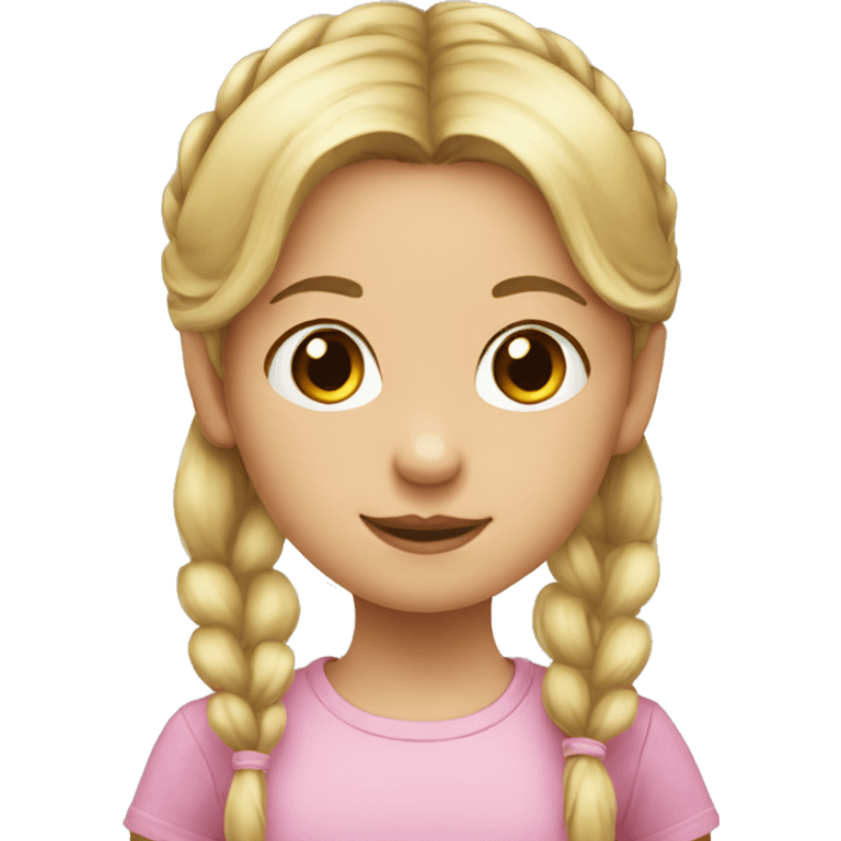 Little girl pigtails blonde head only emoji