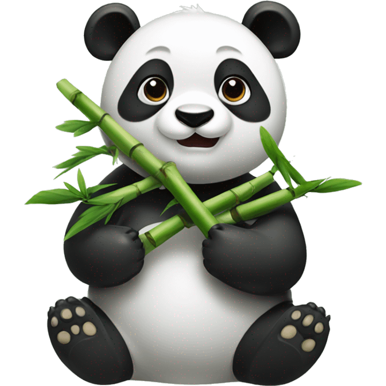 A panda eating bamboos emoji