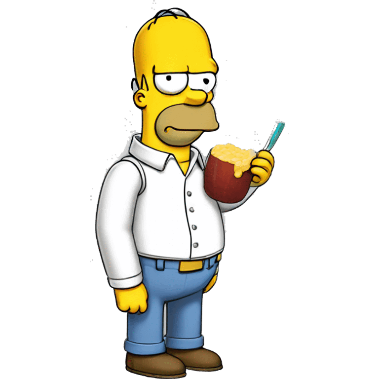 Homer Simpson, qui tient le diplôme du bac dans les mains et qui tire une tronche emoji