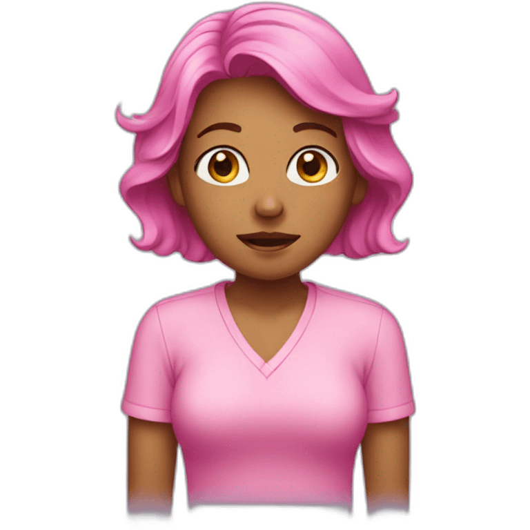 woman crying dressed in pink shirt emoji