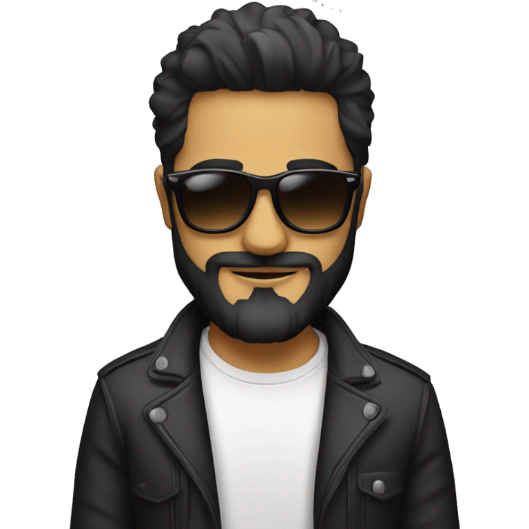 Dj con barba y gafas de ver emoji