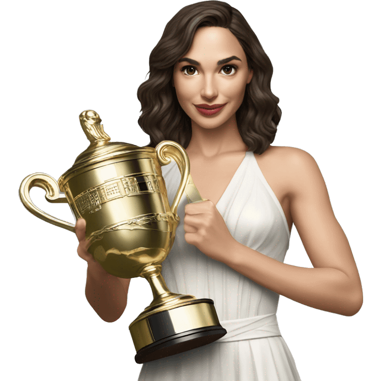 Gal gadot holding Wimbledon trophy  emoji