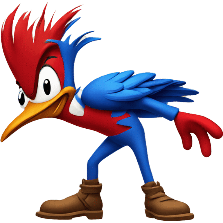 woody woodpecker with broken leg emoji