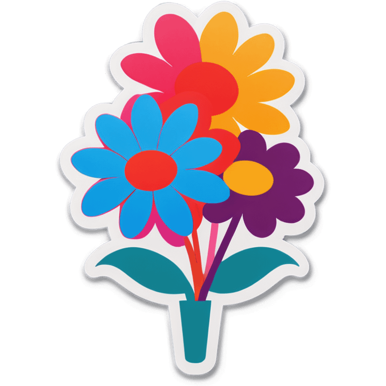 Big colorful flowers bouqet emoji