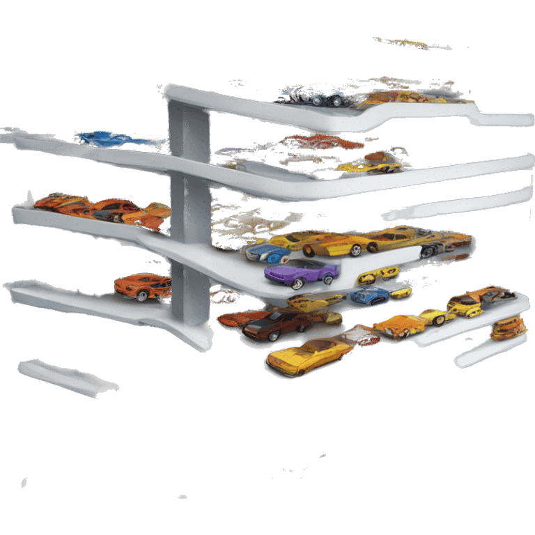 Transparent Empty Multi-story parking garage for 650 hot wheels. 0cars emoji