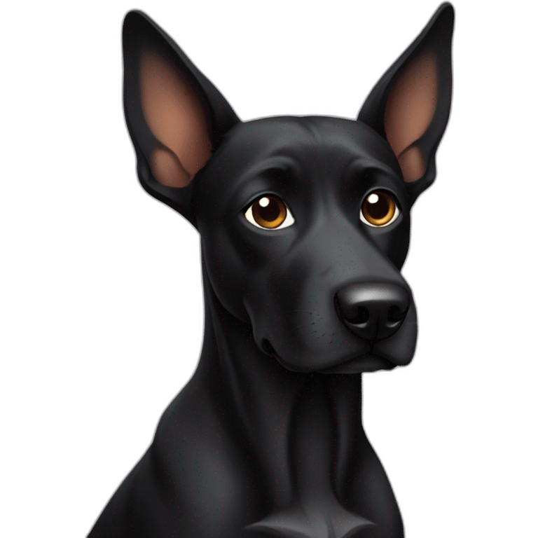 Black dog with long ears emoji