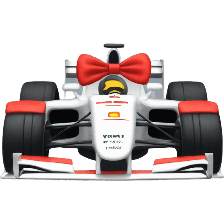 formula 1 morcedes car with a bow emoji