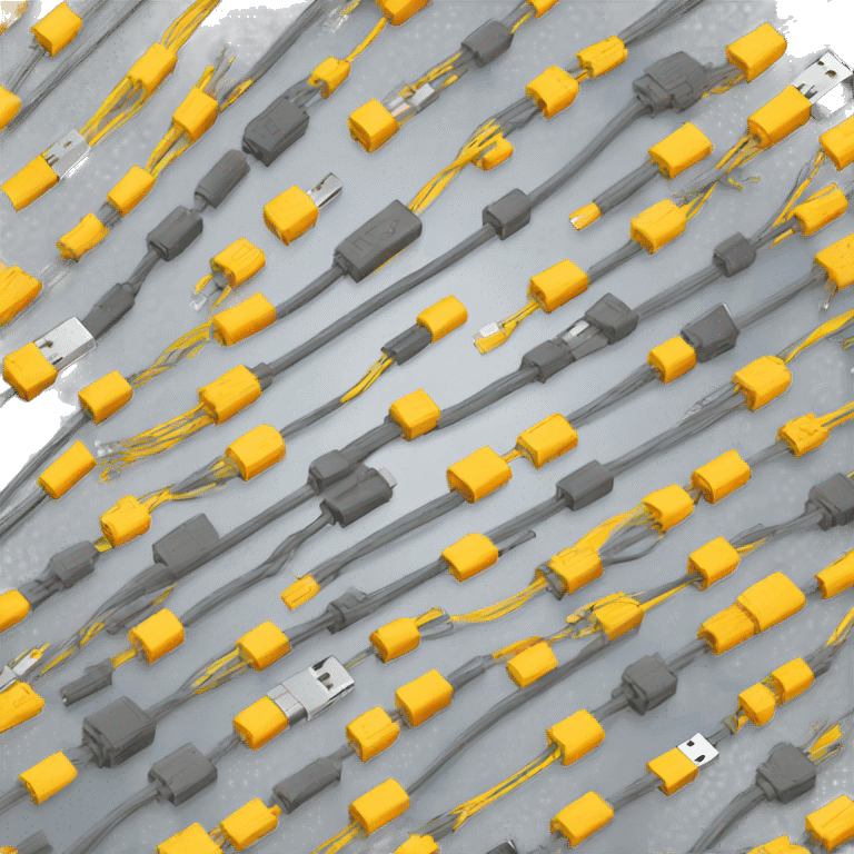 A lot of Unorganized usb cables emoji