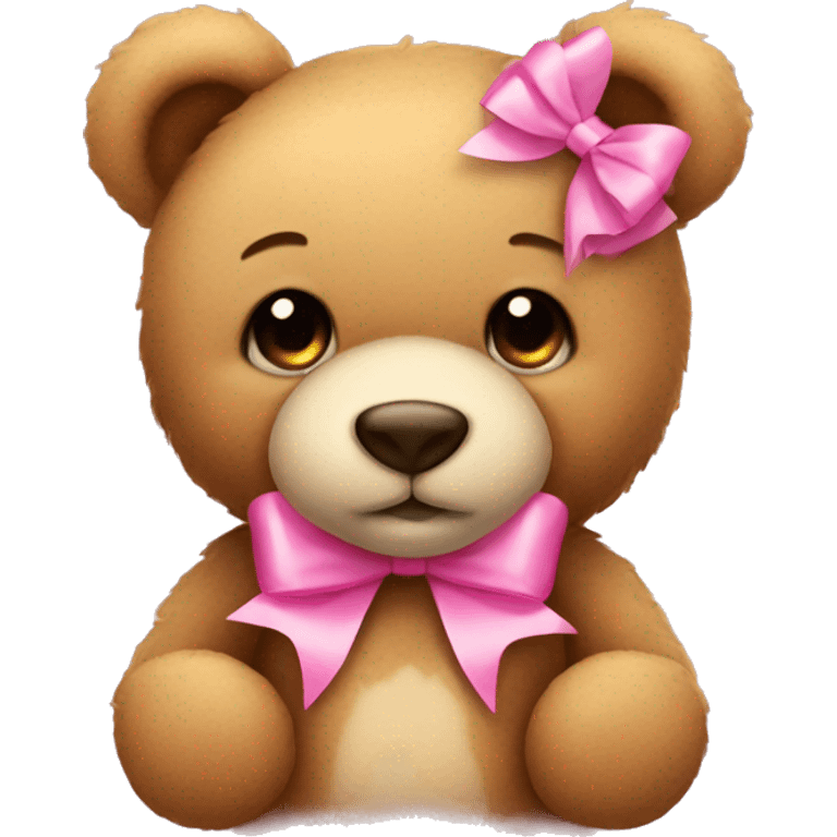 teddy bear with a pink bow emoji