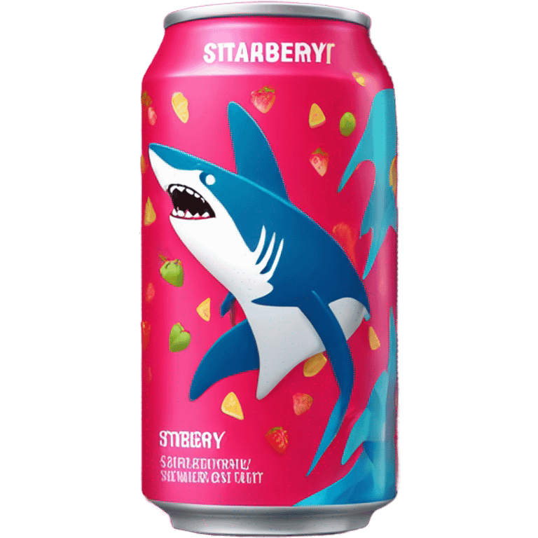 Strawberry shark Energy Drink emoji