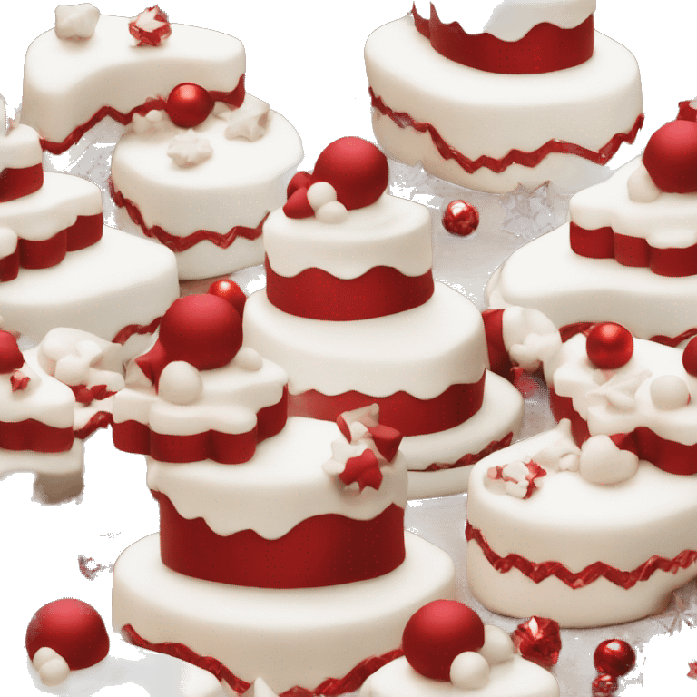 Beautiful red and white cake Christmas  emoji