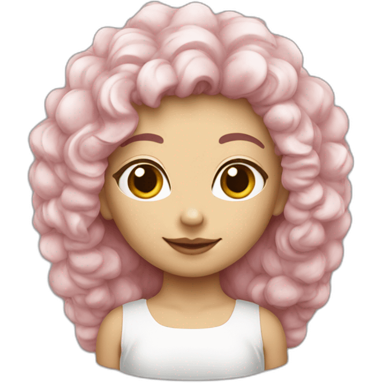 chèvre rose avec des cheveux emoji