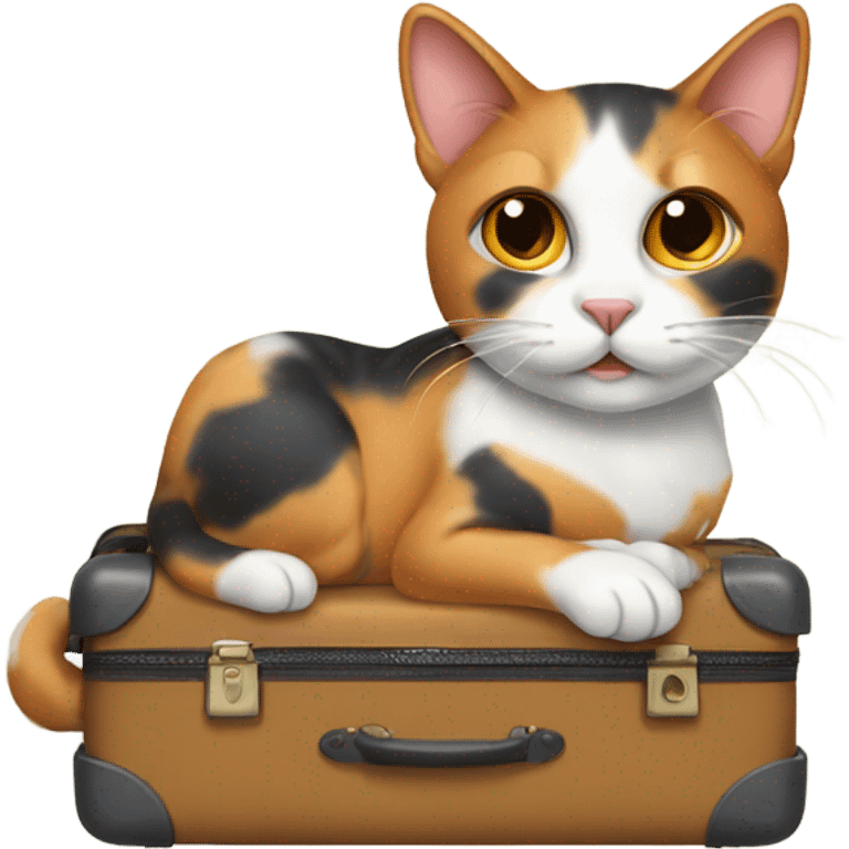 Calico Cat with luggage  emoji