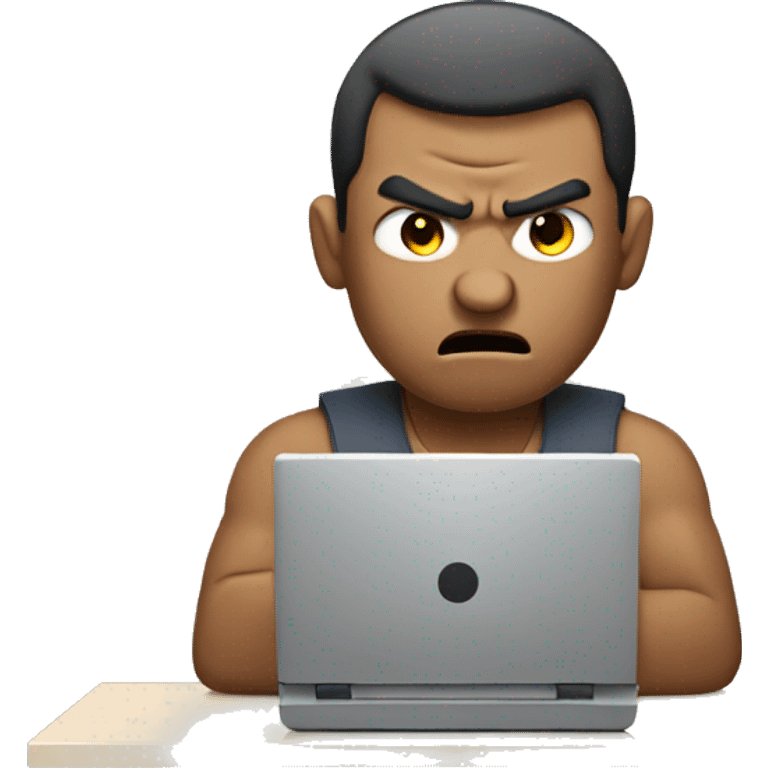 angry man typing emoji