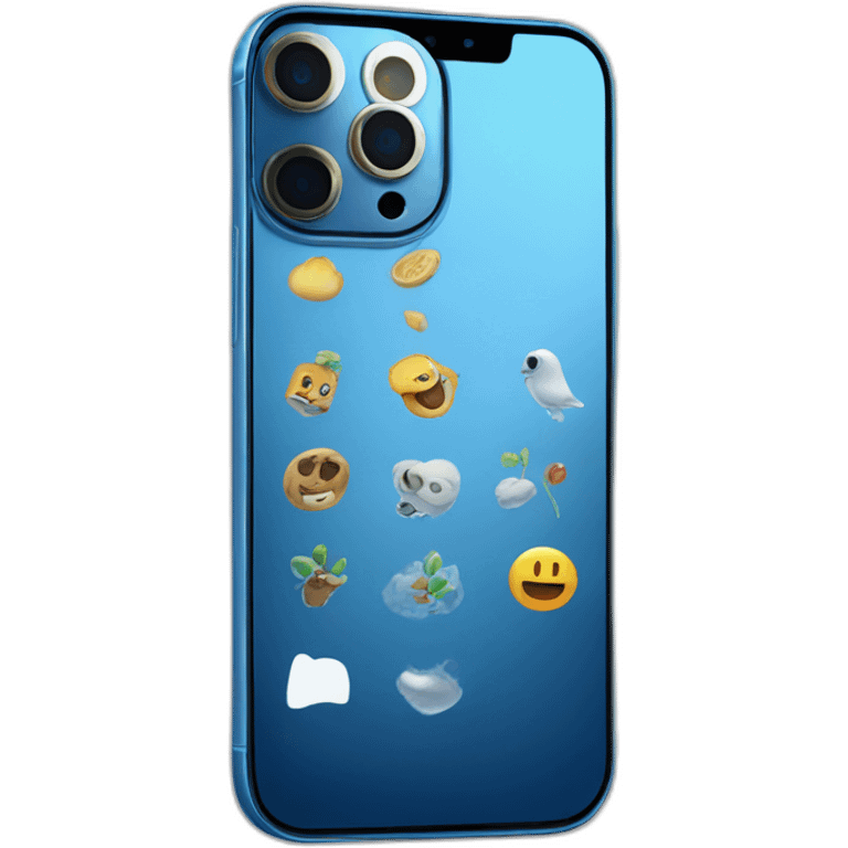 Un iPhone 13 Pro Max bleu emoji