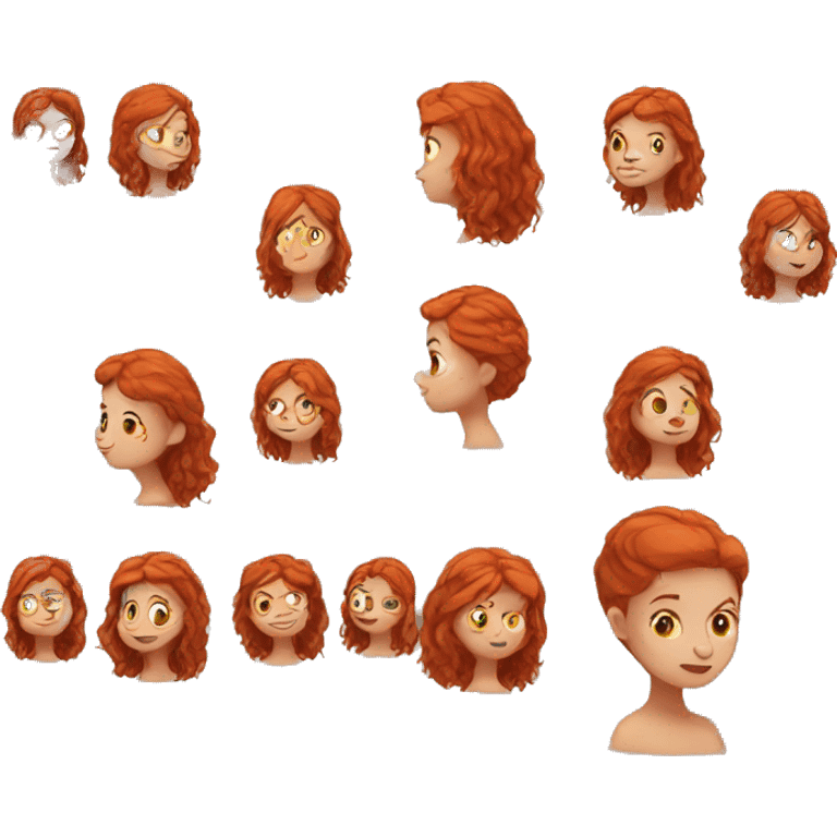 Red Hair girl study emoji